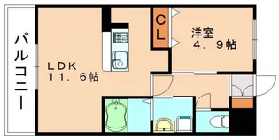 パラディーゾ【107号室】の間取り