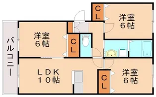 カプチーノ新飯塚A【205号室】の間取り