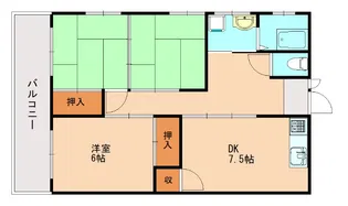 吉隈たつみ荘【D号室】の間取り