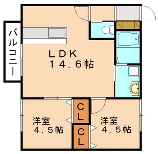 シリウス潤野【202号室】の間取り