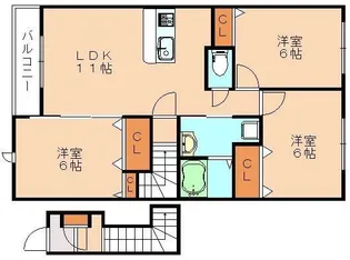 グリーンヒルガーデンC【2階】の間取り