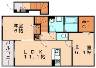 カーサー椿 二番館 D【201号室】の間取り