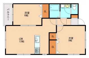 オーク菰田【1階】の間取り