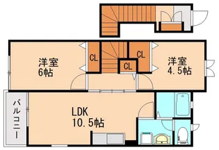 グラシュ・プレーヌA【2階】の間取り