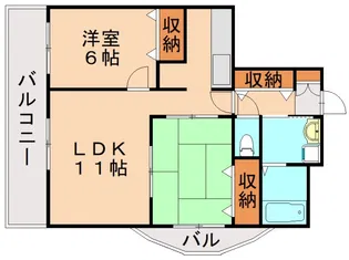 パークサイド立岩【401号室】の間取り