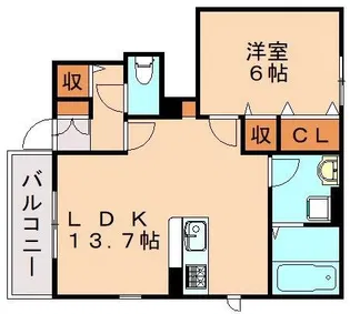 ニューシャカノオ ツインⅠ【101号室】の間取り