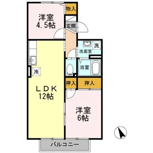 福岡県北九州市八幡西区日吉台1丁目【アパート】の間取り