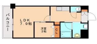 コンダクトレジデンスJINNOHARU【2階】の間取り