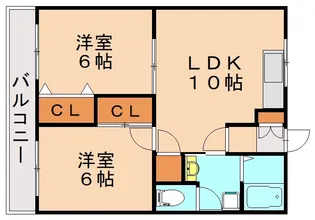 福岡県遠賀郡水巻町吉田西3丁目【アパート】の間取り