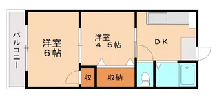 大浦コーポ【202号室】の間取り