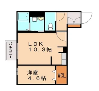 モアプラス東鳴水【302号室】の間取り