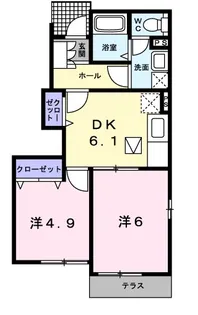 グランピエールD【1階】の間取り