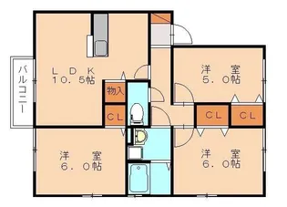 シェルノーブルA棟【2階】の間取り