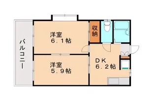レオパレス本城東六番館【2階】の間取り