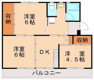 ビレッジハウス水巻【2-306号室】の間取り