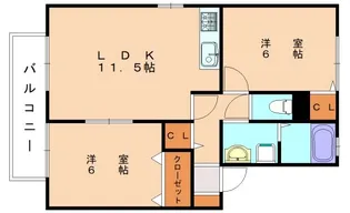 ソルレヴァンテA棟【2階】の間取り