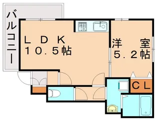 クロスロードⅠ【101号室】の間取り