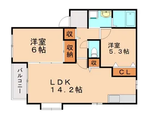 フラットサニーガーデンA【202号室】の間取り