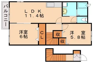 レイクサイド遠賀【2階】の間取り