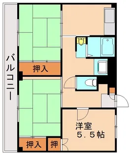 ビレッジハウス則松【1-204号室】の間取り