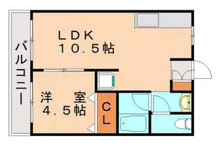 カレッジライフイシモト【102号室】の間取り