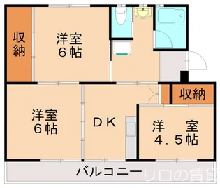 ビレッジハウス本城【2-502号室】の間取り