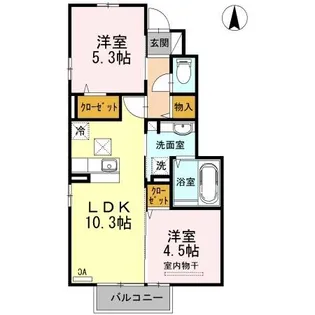 メルベーユ B棟【1階】の間取り