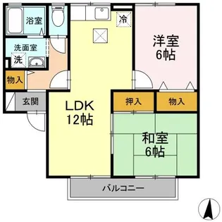 セジュールやつえ A棟【1階】の間取り