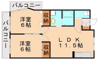 パークヒルズ黒崎【305号室】の間取り