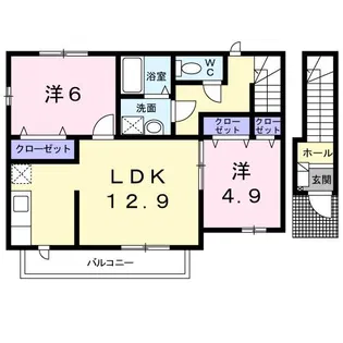 アンジュ・フランA【2階】の間取り