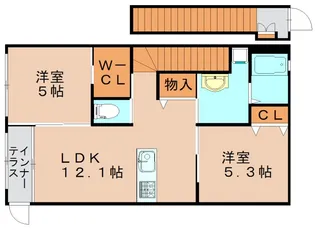 福岡県福岡市東区多々良1丁目【アパート】の間取り