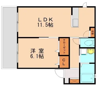 フォレストグリーン名島C【201号室】の間取り