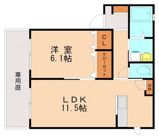 フォレストグリーン名島B【102号室】の間取り