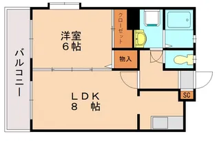 ヴィンテージ唐原2【201号室】の間取り