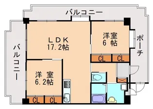 ピュア香住丘【202号室】の間取り