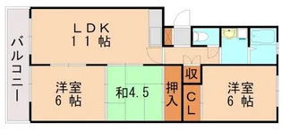 レジデンス白浜【4階】の間取り