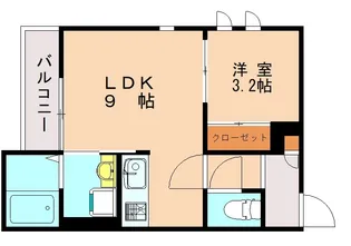 グランティックスタツィオーネ香椎【102号室】の間取り