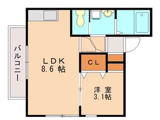 ルーチェ香椎【201号室】の間取り