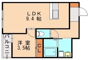 1LDKの間取り画像