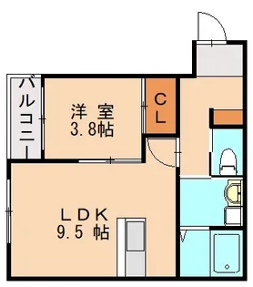 1LDKの間取り画像