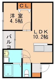 DEFI-ER千早【104号室】の間取り