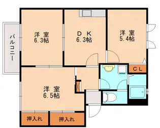 フレグランス唐原A【102号室】の間取り