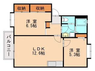 フレグランス唐原A【203号室】の間取り