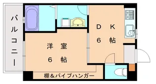 1DKの間取り画像