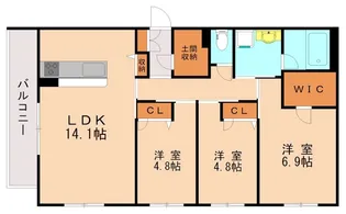 若宮シャーメゾン【202号室】の間取り