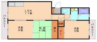 レジデンス森【103号室】の間取り