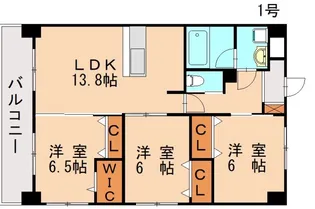 スレーヌ香住ヶ丘【501号室】の間取り