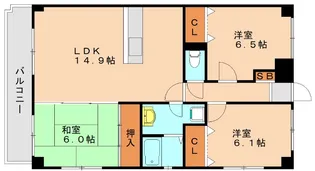 グランパルク若宮【3階】の間取り
