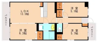 ベルクレール【301号室】の間取り