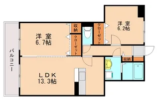 エルパティオB【3階】の間取り
